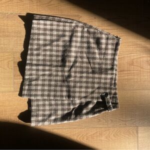 Harper Checkered Brown Mini Skirt